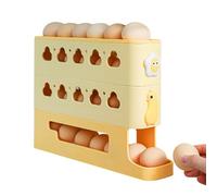 Bsbkoj Egg Holder for Fridge, utomatic Scrolling Rack, 12x4 Inch 3-Layer Tray with Slanted Rails, Durable Organizer, Space-Saving Stand with Feed, Fridge Storage for Kitchen and Dorm,