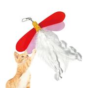 Bsbkoj Feather Toys for Indoor Cats, Dragonfly Cat Toy, Interactive Kitten Feather Stick, Feather Replacement for Cats, Cat Toy for Physical Training, Indoor Cat Entertainment