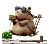 Bsbkoj Figurine Capybara | Décorations d'animaux amusantes | Décoration de bureau Capybara pour la maison, la bibliothèque, le rebord de fenêtre, le meuble TV, la table basse, le bureau, les fêtes