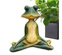 Bsbkoj Figurine de grenouille méditante, statue de jardin zen yoga, 15 x 5 x 15 cm, résine créative, décoration animale à collectionner pour décoration, objets de collection