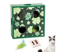 Bsbkoj Interactive Automatic Feather Cat Toy, Automatic Sensing Cat Toy, Interactive Feather Cat Toy with Rotation in Holes Maze, Funny Intelligent Feather Toy, Battery Powered for Engaging Playtime