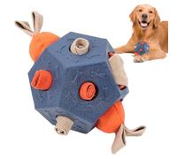 Bsbkoj Interactive Dog Toys, Treat Dispensing Ball, Chew Squeaky Toy, Teeth Cleaning Sniffing Enrichment, 5.31x5.12x4.33 inches, for Small Medium Large Breeds and Relaxing Play
