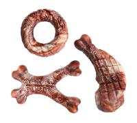 Bsbkoj Jouet à mâcher pour chien | Jouet interactif en nylon anti-éclats pour chien - 3 pièces - Kit de nettoyage des dents | Pour toutes les races, petits et moyens chiots, maison, intérieur et