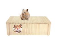 Bsbkoj Labyrinthe à 2 chambres en bois pour hamster, décoration d'habitat pour petits animaux, abri de nidification confortable, aire de jeux sécurisée pour zone de couchage, cachette