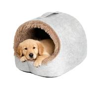 Bsbkoj Lit couvert pour chat | avec poignée - Lit d'hiver semi-fermé confortable pour animal domestique - Pour maison, appartement, chambre, salon, balcon
