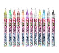Bsbkoj Lot de 12 stylos à dessin pour ongles - Marqueurs de manucure à séchage rapide - Pour la maison, les voyages, le salon, la soirée entre filles