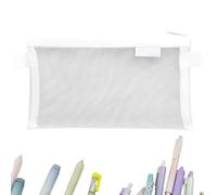Bsbkoj Mesh Pen Pouch, Stationery Organizer, 8.07x4.72 inches, Lightweight Zipper Storage, Breathable Transparent Design, Makeup Bag for Travel, School, Office, Teens, Kids, Daily Use