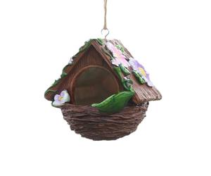 Bsbkoj Nichoir à oiseaux | Grotte en résine pour animaux de compagnie - Bac à oiseaux | Convient pour jardin, cour, balcon, tronc d'arbre et pour aras, moineaux, perruches, conures, calopsittes et