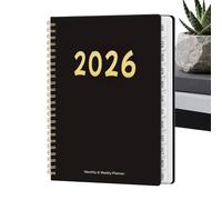 Bsbkoj Planificateur De Calendrier 2026, Bloc-notes d'Emploi du Temps 12 Mois, Planificateur Hebdomadaire Mensuel Quotidien 2026, Pour Usage Scolaire, Étudiant, Enseignant, Famille, Maison Et