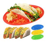 Bsbkoj Plateau Porte-Tacos,Plateau De Service 4 Pièces Avec Cloisons - Assiettes à Compartiments pour Tacos,Pour Fête Cuisine Mariage Déjeuner Célébration Restaurant Traiteur