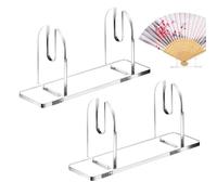Bsbkoj Présentoir de ventilateur portable en acrylique transparent, 11,4 x 3,3 x 6,9 cm, support pliable, décoration d'intérieur élégante, présentoir d'éventail de collection pour grand-père, oncle