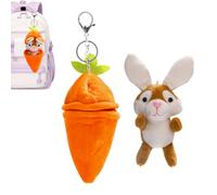 Bsbkoj Rabbit Carrot Plush, Ornament with Hanging Loop, Small Stuffed Charm, Rabbit Pendant with Colorful Style, Backpack Toy for Easter and School Festive Theme, for Boys and Girls