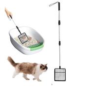 Bsbkoj Râteau pour Fientes De Poules Et Sable | Pelle À Litière pour Chat Ajustable Et Robuste - Nettoyeur De Déjections Animales pour Jardin, Ferme Avicole, Écuries, Intérieur, Extérieur,