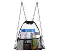 Bsbkoj Sac à dos de gym avec cordon de serrage, en PVC transparent, imperméable, design léger et transparent, fermeture sécurisée, 1 sac de rangement pour la natation, les voyages, la plage, les