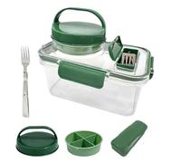 Bsbkoj Salad Jar with Side Opening, 15x20x14 Centimeters Meal Container with Side Hatch, Leakproof Storage Jar, Transparent Glassware with Modern Style, Lunch Box for School and Gym