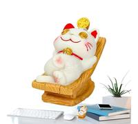 Bsbkoj Statue de chat adorable en résine - Décoration de table - 17,8 x 15,2 x 10,2 cm - Statue créative de chat couché pour bureau, salon, maison - Décoration de bon