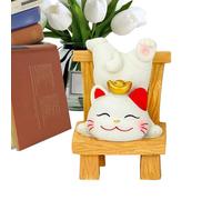 Bsbkoj Statue de chat adorable en résine - Décoration de table - 17,8 x 15,2 x 10,2 cm - Statue créative de chat couché pour bureau, salon, maison - Décoration de bon