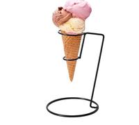 Bsbkoj Support à barbe à papa, support de cône à gaufre, support à glace en cône de fer noir | Support de cône décoratif pour restauration, support alimentaire stable pour pique-niques, camping, fête