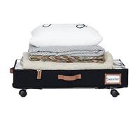 Bsbkoj Under Bed Storage with Wheels, Rolling Drawer, Metal Bin with Clear Lid, Sturdy Steel Storage Bin, Mesh Wire Organizer with Rolling Style, Bedside Drawer for Shoes and Clothes