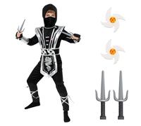 BSBUY Déguisement Ninja Costume Enfant, Ensemble de Costumes de Ninja pour Garçon, Soldat Ninjas Déguisements Halloween Toussaint Party Soirée Carnaval