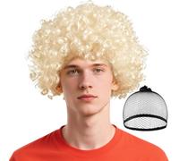 BSBUY Perruque Afro Bou Or, Accessoire Déguisement Clown Fête