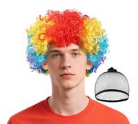 BSBUY Perruque Afro Bou Perruque Clown Accessoire Déguisement Fête