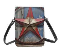 BSCKKDMN American Wastern Texas Star Petit sac à bandoulière pour femme Sac à main pour téléphone portable Sac portefeuille en cuir PU avec bandoulière