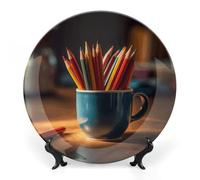 BSCKKDMN Assiette décorative en porcelaine anglaise avec support de présentation faite à la main pour maison, cuisine, chambre à coucher, 25,4 cm