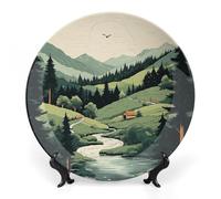 BSCKKDMN Assiette décorative en porcelaine anglaise avec support de présentation faite à la main pour maison, cuisine, chambre à coucher, 20,3 cm