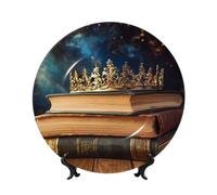 BSCKKDMN Assiettes décoratives en porcelaine anglaise vintage avec support de présentation, assiettes à dîner, décorations murales en céramique de 25,4 cm, décoration murale pour la maison, le bureau
