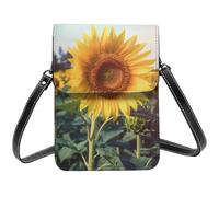 BSCKKDMN Beau tournesol Petit sac à bandoulière pour femme Sac à main pour téléphone portable Sac portefeuille en cuir PU avec bandoulière