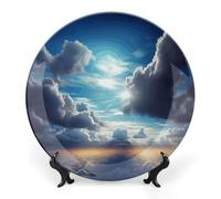 BSCKKDMN Belle assiette décorative en porcelaine anglaise avec support de présentation faite à la main en céramique Décoration murale pour la maison, la cuisine, la chambre à coucher 15,2 cm