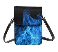 BSCKKDMN Blue Flame Petit sac à bandoulière pour femme en cuir PU avec bandoulière