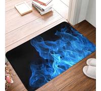 BSCKKDMN Blue Flame Tapis de porte d'entrée d'intérieur et d'extérieur antidérapant et absorbant lavable en flanelle pour cuisine, chambre à coucher, salle de bain, porche, bureau 40,6 x 61 cm
