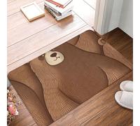 BSCKKDMN Brown Bear Paillasson d'intérieur et d'extérieur antidérapant et absorbant en flanelle lavable pour cuisine, chambre à coucher, salle de bain, porche, bureau 40,6 x 61 cm