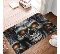 BSCKKDMN Cool Evil - Paillasson d'entrée intérieur et extérieur antidérapant absorbant lavable en flanelle pour cuisine, chambre à coucher, salle de bain, porche, bureau (40,6 x 61 cm)
