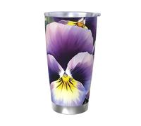 BSCKKDMN Gobelet isotherme avec couvercle et paille - 591 ml - Tasse à café de voyage en acier inoxydable à double paroi - Tasse à thé de pensée - Bouteille d'eau étanche - Cadeau pour homme et femme