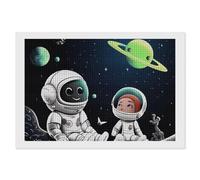 BSCKKDMN Kit de peinture diamant 5D avec astronaute et extraterrestre pour adultes débutants - Kit d'art carré complet pour adultes pour décoration murale de la maison
