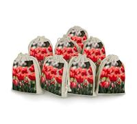 BSCKKDMN Lot de 8 sacs cadeaux en coton avec cordon de serrage, Blooming in The Fields, sacs cadeaux réutilisables pour bijoux, fêtes, emballages, cadeaux de Noël, sacs à bonbons, 12 x 17 cm