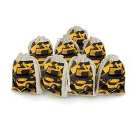 BSCKKDMN Lot de 8 sacs cadeaux réutilisables en coton avec cordon de serrage, jaune moutarde, pour bijoux, fêtes, emballages, cadeaux de Noël, sacs à bonbons, 12 x 17 cm