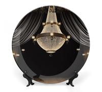 BSCKKDMN Lustre de salle de bal en porcelaine anglaise - Assiettes décoratives en céramique avec présentoir - Décoration murale faite à la main pour la maison, la cuisine, la chambre à coucher - 17,8