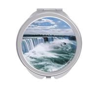 BSCKKDMN Miroir de maquillage de voyage portable pliable avec grossissement x2 x 1x Niagara Falls Mini miroir de poche pour femmes
