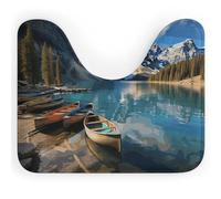 BSCKKDMN Moraine Lake Canoes Tapis de toilette en forme de U ultra doux super absorbant en microfibre antidérapant