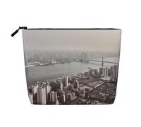 BSCKKDMN Mumbai City Trousse de maquillage pour femme, étanche, en lin, légère avec fermeture éclair, trousse de toilette de voyage, organisateur de pinceaux de maquillage, sac de rangement