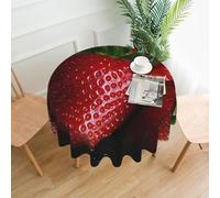 BSCKKDMN Nappe ronde de 152,4 cm - Résistante aux taches - Lavable - Infroissable - Facile à nettoyer - Décoration moderne de style rustique pour fête, pique-nique, maison, cuisine - Rouge