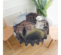 BSCKKDMN Nappe ronde de 152,4 cm - Résistante aux taches - Lavable - Infroissable - Facile à nettoyer - Décoration moderne de style rustique pour fête, pique-nique, maison, cuisine