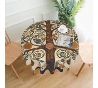 BSCKKDMN Nappe ronde de 152,4 cm - Résistante aux taches - Lavable - Infroissable - Facile à nettoyer - Décoration rustique moderne pour fête, pique-nique, maison et cuisine