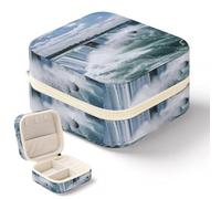 BSCKKDMN Niagara Falls - Boîte à bijoux portable en cuir synthétique pour femme, mini organisateur de bijoux de voyage pour bagues, pendentifs, boucles d'oreilles, colliers et bracelets