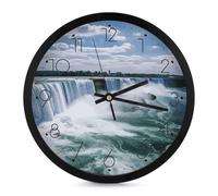 BSCKKDMN Niagara Falls Horloges murales silencieuses sans tic-tac rondes à piles pour bureau, maison, salon, chambre à coucher 25,4 cm