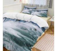 BSCKKDMN Niagara Falls Parure de lit 3 pièces super douce et confortable, housse de couette en microfibre légère avec fermeture éclair pour décoration de chambre d'adulte, toutes saisons, 218,4 x